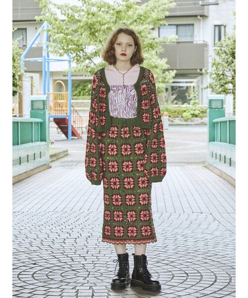 jouetie（ジュエティ）の「【セットアップ対応】クロシェロングスカート（スカート・レディース・ブラック/グリーン/ブラウン・MEDIUM）」の17枚目の写真