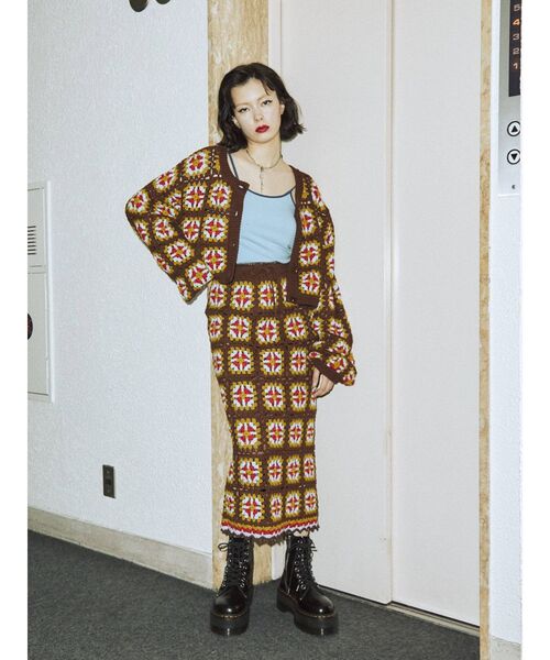 jouetie（ジュエティ）の「【セットアップ対応】クロシェロングスカート（スカート・レディース・ブラック/グリーン/ブラウン・MEDIUM）」の7枚目の写真