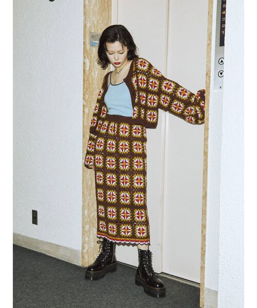 jouetie（ジュエティ）の「【セットアップ対応】クロシェロングスカート（スカート・レディース・ブラック/グリーン/ブラウン・MEDIUM）」の9枚目の写真