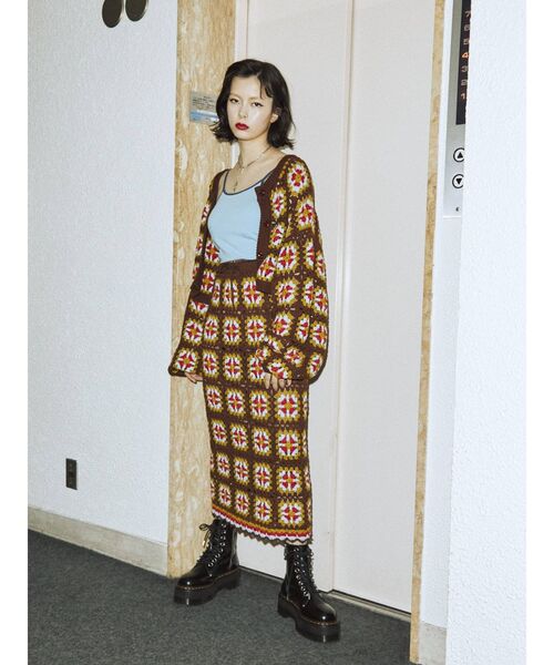 jouetie（ジュエティ）の「【セットアップ対応】クロシェロングスカート（スカート・レディース・ブラック/グリーン/ブラウン・MEDIUM）」の10枚目の写真