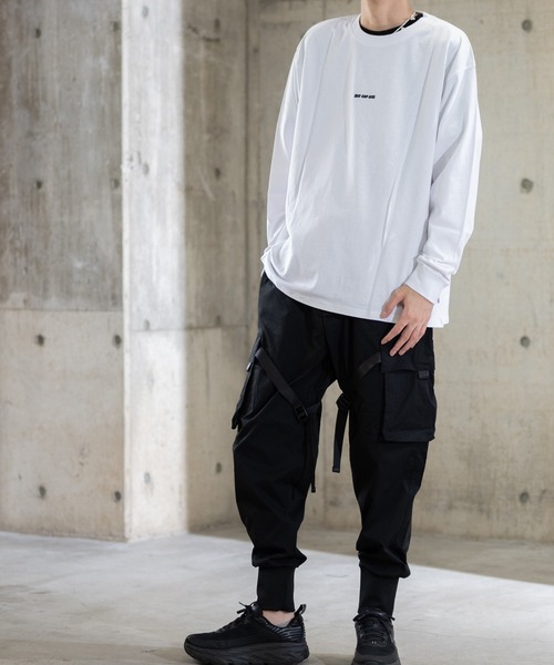 JOHN'S CLOSET（ジョンズクローゼット）の「【13】バックル＆テープ付きジョガーカーゴパンツ（カーゴパンツ・メンズ・ブラック/オリーブ・MEDIUM/LARGE）」の12枚目の写真