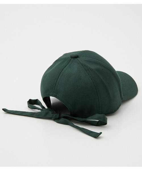 AZUL by moussy（アズールバイマウジー）の「BACK RIBBON TWILLCAP/バックリボンツイルキャップ（キャップ・レディース・ダークブラウン/ダークグリーン/ブラック・FREE）」の6枚目の写真