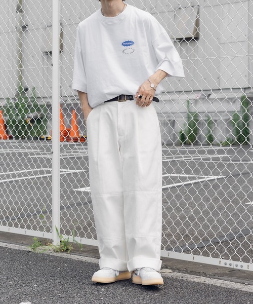 Perushu(ペルーシュ)の「PerushuロゴTシャツ(Tシャツ/カットソー・メンズ・ホワイト/ブラック/ホワイト系その他/ブラック系その他・MEDIUM/LARGE)」の12枚目の写真