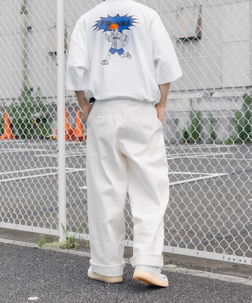 Perushu(ペルーシュ)の「PerushuロゴTシャツ(Tシャツ/カットソー・メンズ・ホワイト/ブラック/ホワイト系その他/ブラック系その他・MEDIUM/LARGE)」の14枚目の写真