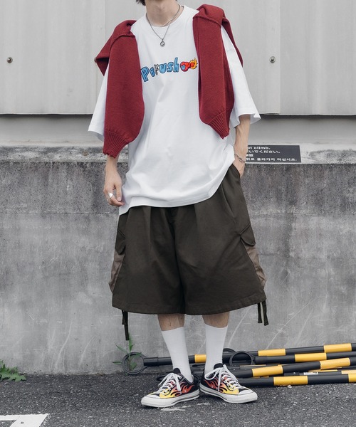 Perushu(ペルーシュ)の「PerushuロゴTシャツ(Tシャツ/カットソー・メンズ・ホワイト/ブラック/ホワイト系その他/ブラック系その他・MEDIUM/LARGE)」の6枚目の写真