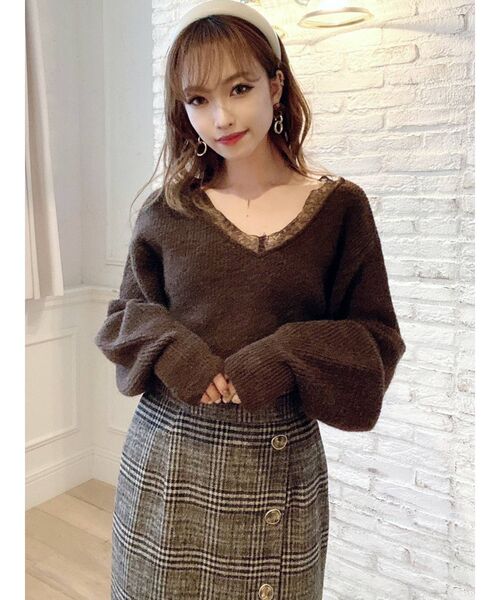 RESEXXY（リゼクシー）の「【WEB限定】リバーレースモヘアニットプルオーバー（ニット/セーター・レディース・ピンク/ベージュ/ブラウン/アイボリー・FREE）」の15枚目の写真