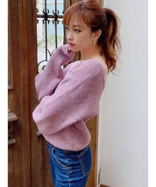 RESEXXY（リゼクシー）の「【WEB限定】リバーレースモヘアニットプルオーバー（ニット/セーター・レディース・ピンク/ベージュ/ブラウン/アイボリー・FREE）」の21枚目の写真