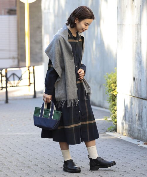 BEAMS BOY（ビームスボーイ）の「BEAMS BOY / ビッグ タータン ワンピース（ワンピース・レディース・ネイビー/グレー/レッド・ONE SIZE）」の15枚目の写真