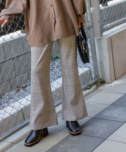 SpRay(スプレイ)の「ジャガードセミフレアパンツ(その他パンツ・レディース・グレー系その他/ブラウン系その他・FREE)」の2枚目の写真