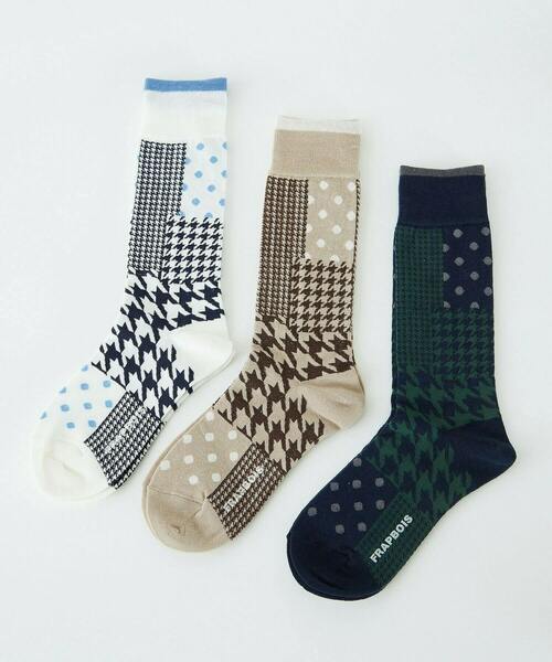 FRAPBOIS（フラボア）の「パッチグレンソックス（ソックス/靴下・レディース・グリーン/ベージュ/ホワイト・FREE）」の7枚目の写真