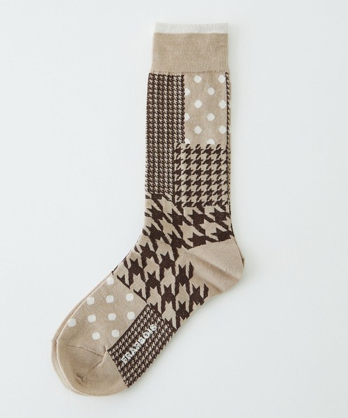 FRAPBOIS（フラボア）の「パッチグレンソックス（ソックス/靴下・レディース・グリーン/ベージュ/ホワイト・FREE）」の2枚目の写真