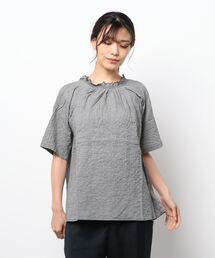 Samansa Mos2 | 衿シャーリングブラウス(シャツ/ブラウス)