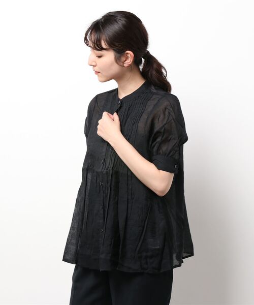 KOBE LETTUCE(コウベレタス)の「ピンタックボリュームスリーブシアーブラウス(シャツ/ブラウス・レディース・ブラック/ベージュ/ブラウン/グリーン・FREE)」の7枚目の写真
