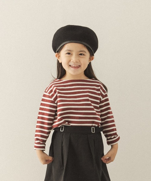 FORK&SPOON（フォークアンドスプーン）の「FORK&SPOON ボートネックボーダー(KIDS)（Tシャツ/カットソー・キッズ・グレー系その他/レッド系その他・90/105/120/135）」の8枚目の写真