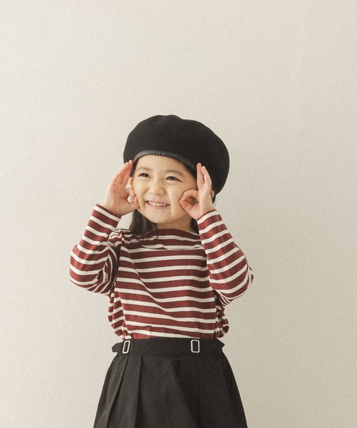 FORK&SPOON（フォークアンドスプーン）の「FORK&SPOON ボートネックボーダー(KIDS)（Tシャツ/カットソー・キッズ・グレー系その他/レッド系その他・90/105/120/135）」の9枚目の写真