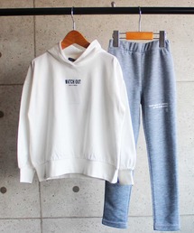 THE CASUAL | セットアップ プリント ロゴ ビッグ プルオーバー パーカー スウェット パンツ キッズ(パーカー)