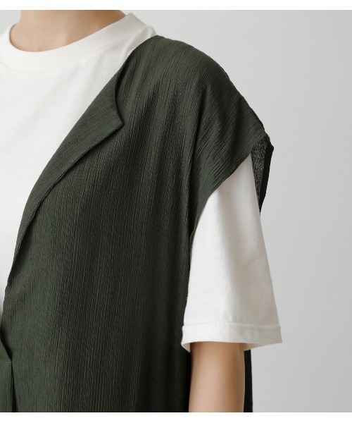 AZUL by moussy（アズールバイマウジー）の「LONG VEST SET ONEPIECE/ロングベストセットワンピース（ワンピース・レディース・ブラック/ダークグリーン/ライトブラウン・SMALL/MEDIUM）」の20枚目の写真