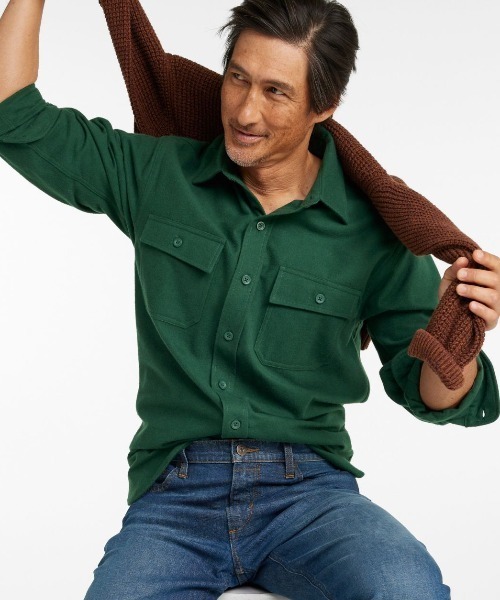 L.L.Bean（エルエルビーン）の「シャミー・クロス・シャツ ジャパン・フィット（シャツ/ブラウス・メンズ・ブラウン/ワインレッド/カーキオリーブ/ブルーグリーン/ヘザーチャコール/ネイビー/ダークブラウン・SMALL/MEDIUM/LARGE/X-LARGE/XX-LARGE）」の17枚目の写真