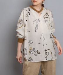 Horse柄フロントタックBL