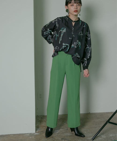 Eimee Law（エイミーロウ）の「Horse柄フロントタックBL（シャツ/ブラウス・レディース・ブラック/ベージュ・38）」の17枚目の写真