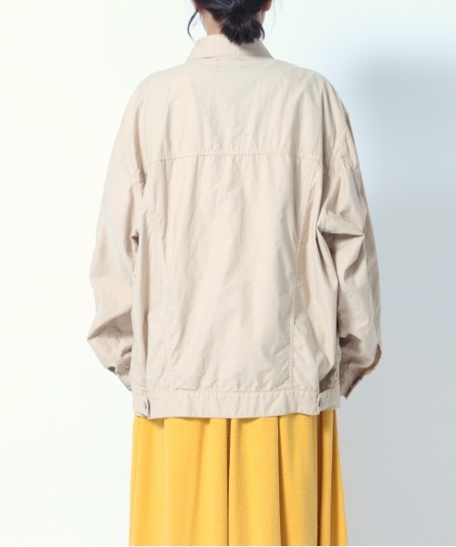 UNFIL(アンフィル)の「unfil アンフィル / egyptian cotton-back satin trucker jacket エジプト産超長綿 バックサテン トラッカージャケット シャツジャケット / WWSP-UW114(ブルゾン・レディース・ライトベージュ/ライトグリーン/ブラック・1)」の21枚目の写真