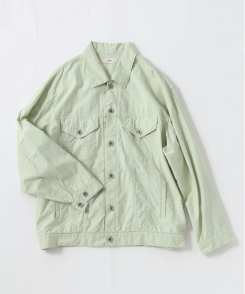 UNFIL(アンフィル)の「unfil アンフィル / egyptian cotton-back satin trucker jacket エジプト産超長綿 バックサテン トラッカージャケット シャツジャケット / WWSP-UW114(ブルゾン・レディース・ライトベージュ/ライトグリーン/ブラック・1)」の22枚目の写真