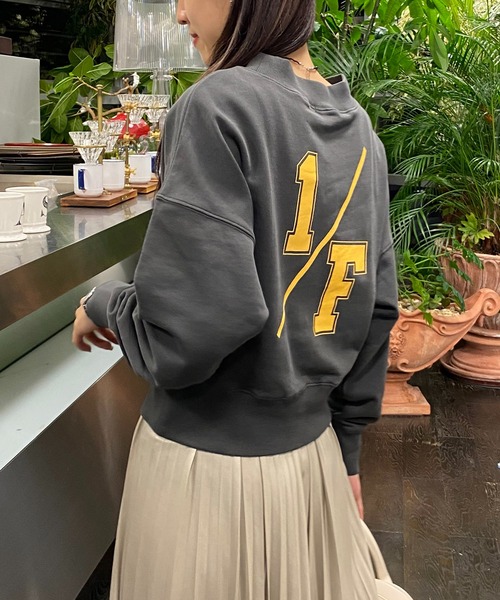 AS KNOW AS PINKY（アズノゥアズピンキー）の「ゆらぎ安らぎウエストリブプルオーバー（スウェット・レディース・チャコールグレー/オートミール/グリーン/オレンジ・FREE）」の2枚目の写真