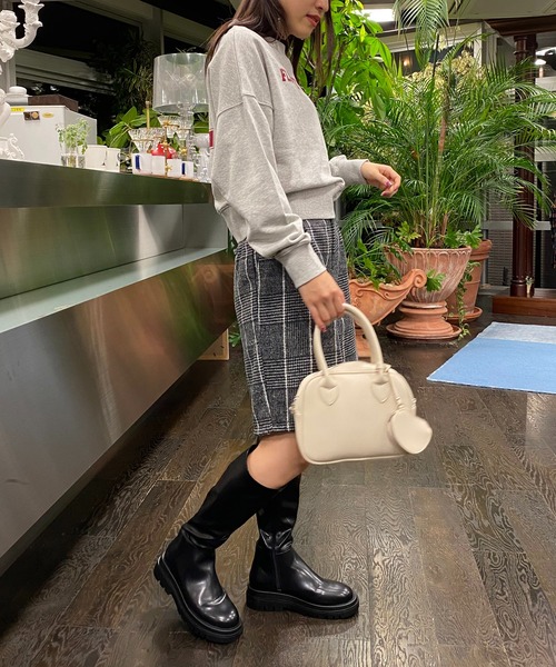 AS KNOW AS PINKY（アズノゥアズピンキー）の「ゆらぎ安らぎウエストリブプルオーバー（スウェット・レディース・チャコールグレー/オートミール/グリーン/オレンジ・FREE）」の8枚目の写真