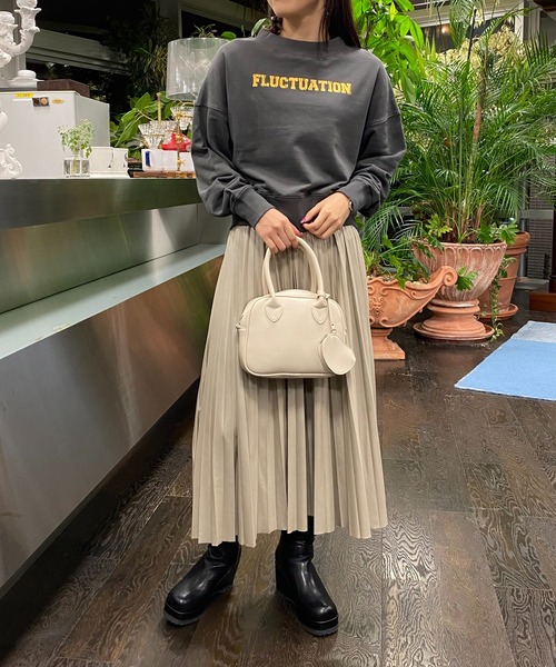 AS KNOW AS PINKY（アズノゥアズピンキー）の「ゆらぎ安らぎウエストリブプルオーバー（スウェット・レディース・チャコールグレー/オートミール/グリーン/オレンジ・FREE）」の12枚目の写真