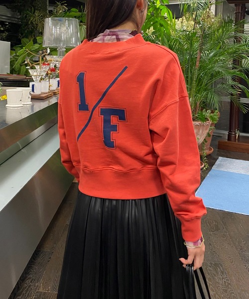 AS KNOW AS PINKY（アズノゥアズピンキー）の「ゆらぎ安らぎウエストリブプルオーバー（スウェット・レディース・チャコールグレー/オートミール/グリーン/オレンジ・FREE）」の9枚目の写真