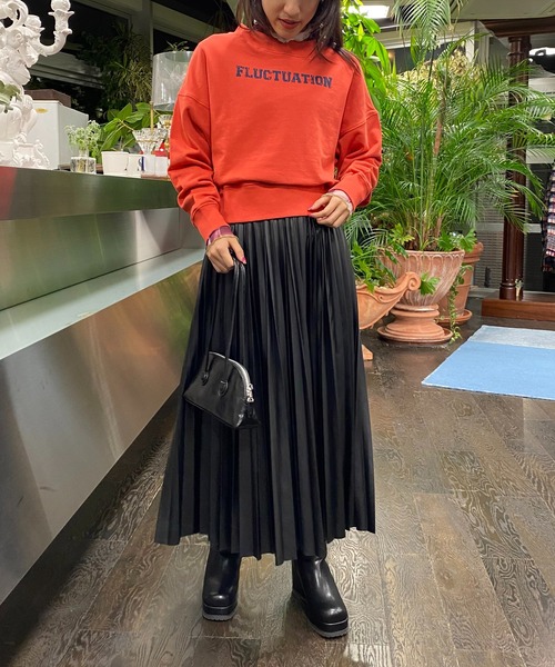 AS KNOW AS PINKY（アズノゥアズピンキー）の「ゆらぎ安らぎウエストリブプルオーバー（スウェット・レディース・チャコールグレー/オートミール/グリーン/オレンジ・FREE）」の6枚目の写真