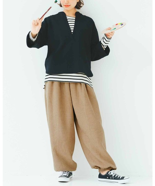 【moripon】スリットリラックスパンツ　モリポン Bottoms | moripon.