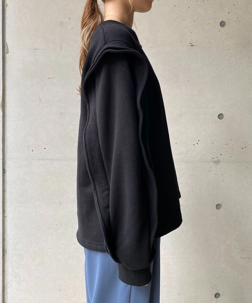 CAPRICIEUX LE'MAGE（カプリシューレマージュ）の「フリル袖スエット（Tシャツ/カットソー・レディース・ブラック/グレー/ライトベージュ・FREE）」の9枚目の写真