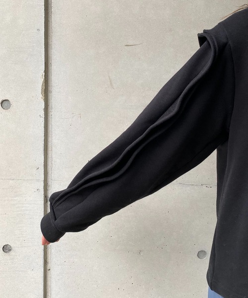 CAPRICIEUX LE'MAGE（カプリシューレマージュ）の「フリル袖スエット（Tシャツ/カットソー・レディース・ブラック/グレー/ライトベージュ・FREE）」の14枚目の写真