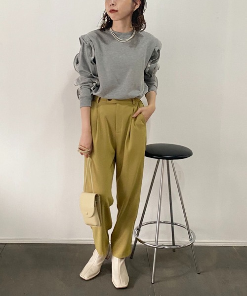 CAPRICIEUX LE'MAGE（カプリシューレマージュ）の「フリル袖スエット（Tシャツ/カットソー・レディース・ブラック/グレー/ライトベージュ・FREE）」の16枚目の写真