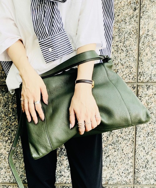 GIANNI NOTARO（ジャンニノターロ）の「【GIANNI NOTARO】DOLLARO Trapezoid M（トートバッグ・レディース・グリーン/ブラウン・FREE）」の8枚目の写真