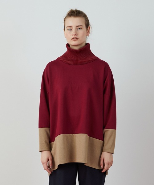 FRAPBOIS(フラボア)の「レイネックT カットソー(Tシャツ/カットソー・レディース・チャコールグレー/レッド/オフホワイト・1/2)」の3枚目の写真