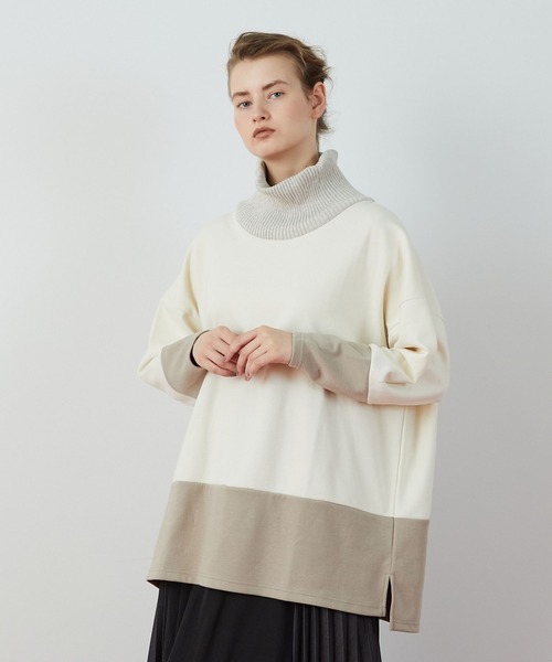 FRAPBOIS(フラボア)の「レイネックT カットソー(Tシャツ/カットソー・レディース・チャコールグレー/レッド/オフホワイト・1/2)」の2枚目の写真