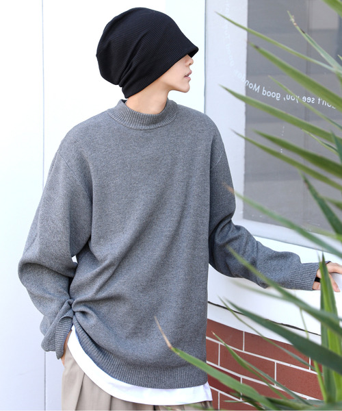 【セール】【neos -addictive design-】ルーズシルエット ミラノリブ モックネック ニット セーター（ニット/セーター）｜neos（ネオス）