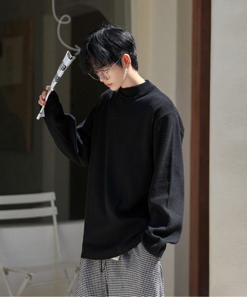 【セール】【neos -addictive design-】ルーズシルエット ミラノリブ モックネック ニット セーター（ニット/セーター）｜neos（ネオス）
