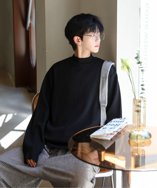 【セール】【neos -addictive design-】ルーズシルエット ミラノリブ モックネック ニット セーター（ニット/セーター）｜neos（ネオス）