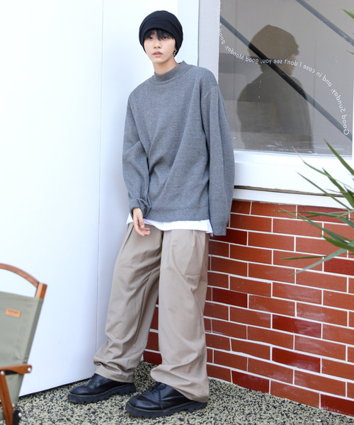 【セール】【neos -addictive design-】ルーズシルエット ミラノリブ モックネック ニット セーター（ニット/セーター）｜neos（ネオス）