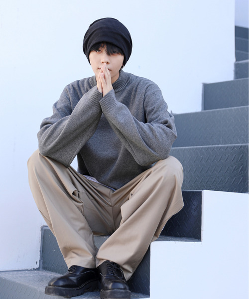 【セール】【neos -addictive design-】ルーズシルエット ミラノリブ モックネック ニット セーター（ニット/セーター）｜neos（ネオス）