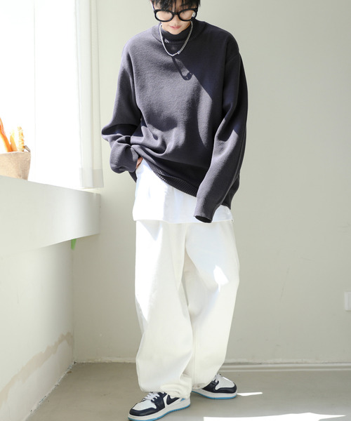 【セール】【neos -addictive design-】ルーズシルエット ミラノリブ モックネック ニット セーター（ニット/セーター）｜neos（ネオス）