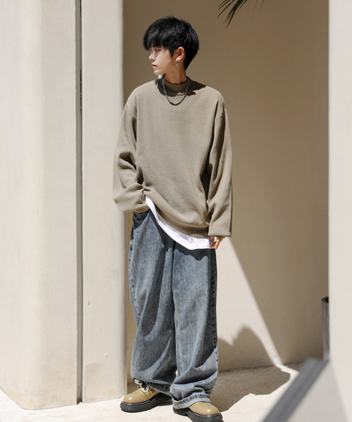 【セール】【neos -addictive design-】ルーズシルエット ミラノリブ モックネック ニット セーター（ニット/セーター）｜neos（ネオス）