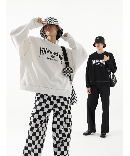 BASIC COTTON(ベーシックコットン)の「【BASIC COTTON】YC STITCH MTM(スウェット・メンズ・ホワイト/ブラック・ONE SIZE)」の1枚目の写真
