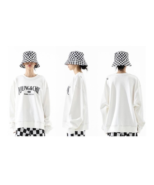 BASIC COTTON(ベーシックコットン)の「【BASIC COTTON】YC STITCH MTM(スウェット・メンズ・ホワイト/ブラック・ONE SIZE)」の9枚目の写真