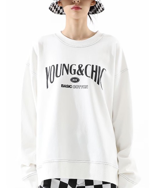 BASIC COTTON(ベーシックコットン)の「【BASIC COTTON】YC STITCH MTM(スウェット・メンズ・ホワイト/ブラック・ONE SIZE)」の14枚目の写真