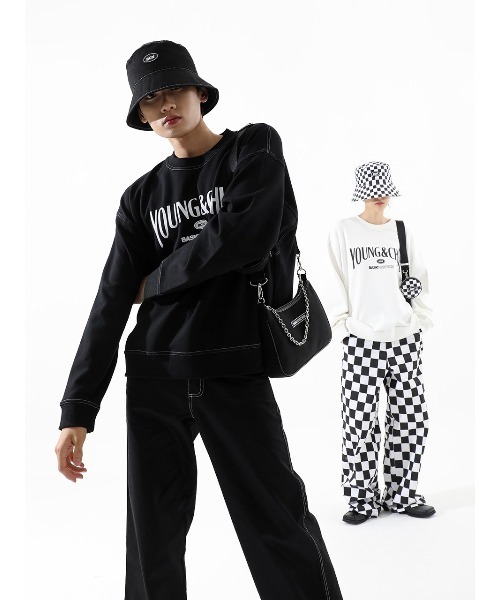 BASIC COTTON(ベーシックコットン)の「【BASIC COTTON】YC STITCH MTM(スウェット・メンズ・ホワイト/ブラック・ONE SIZE)」の6枚目の写真