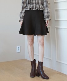 カジュアル フレア ニット ミニスカート